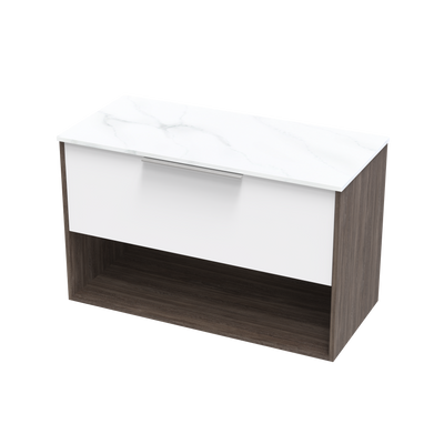 Nikau Pro Arctic 1000 Drawer Open Two Tone Wall Vanity