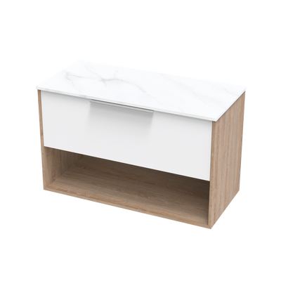 Nikau Pro Arctic 1000 Drawer Open Two Tone Wall Vanity