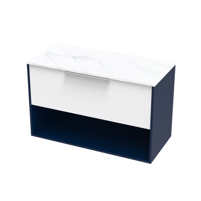 Nikau Pro Arctic 1000 Drawer Open Two Tone Wall Vanity
