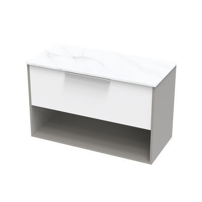 Nikau Pro Arctic 1000 Drawer Open Two Tone Wall Vanity