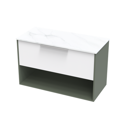 Nikau Pro Arctic 1000 Drawer Open Two Tone Wall Vanity