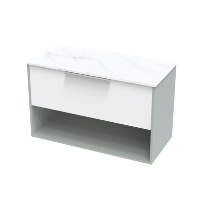 Nikau Pro Arctic 1000 Drawer Open Two Tone Wall Vanity