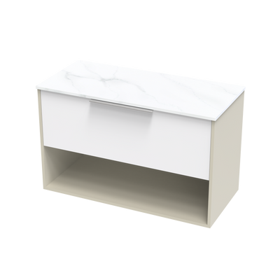 Nikau Pro Arctic 1000 Drawer Open Two Tone Wall Vanity