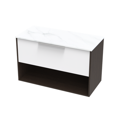 Nikau Pro Arctic 1000 Drawer Open Two Tone Wall Vanity
