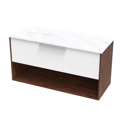 Nikau Pro Arctic 1200 Drawer Open Two Tone Wall Vanity