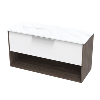 Nikau Pro Arctic 1200 Drawer Open Two Tone Wall Vanity