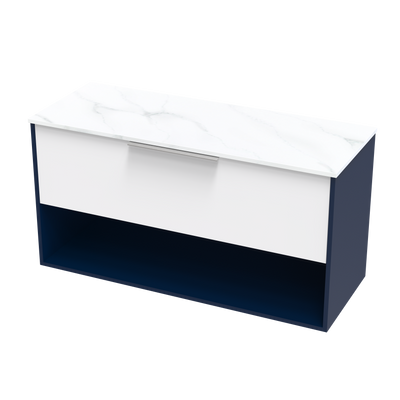 Nikau Pro Arctic 1200 Drawer Open Two Tone Wall Vanity