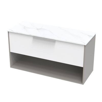 Nikau Pro Arctic 1200 Drawer Open Two Tone Wall Vanity