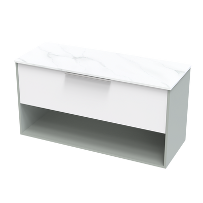 Nikau Pro Arctic 1200 Drawer Open Two Tone Wall Vanity