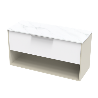 Nikau Pro Arctic 1200 Drawer Open Two Tone Wall Vanity