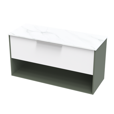 Nikau Pro Arctic 1200 Drawer Open Two Tone Wall Vanity