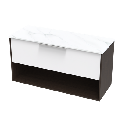 Nikau Pro Arctic 1200 Drawer Open Two Tone Wall Vanity