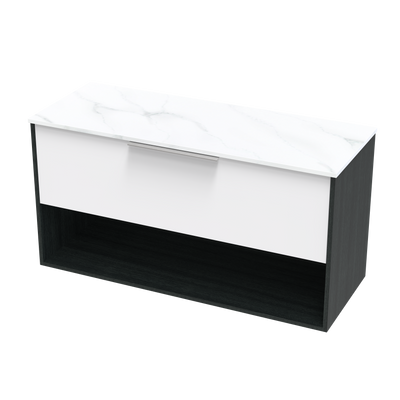 Nikau Pro Arctic 1200 Drawer Open Two Tone Wall Vanity