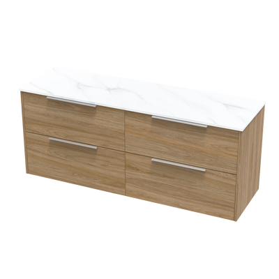 Nikau Pro Arctic 1500 Double Bowl Double Drawer Wall Vanity