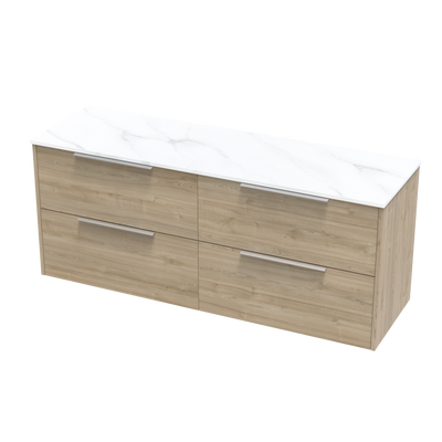 Nikau Pro Arctic 1500 Double Bowl Double Drawer Wall Vanity