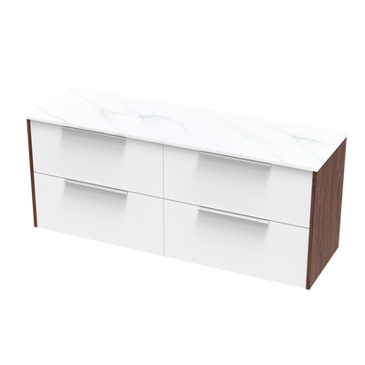 Nikau Pro Arctic 1500 Double Bowl Double Drawer Two Tone Wall Vanity