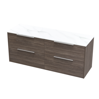 Nikau Pro Arctic 1500 Double Bowl Double Drawer Wall Vanity