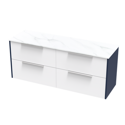 Nikau Pro Arctic 1500 Double Bowl Double Drawer Two Tone Wall Vanity