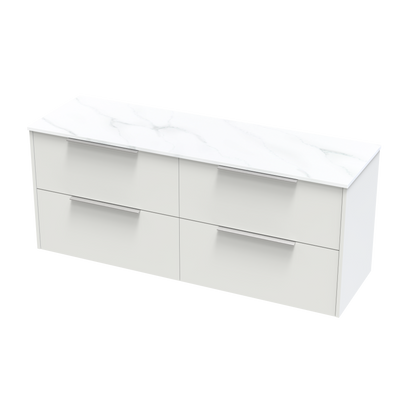 Nikau Pro Arctic 1500 Double Bowl Double Drawer Wall Vanity