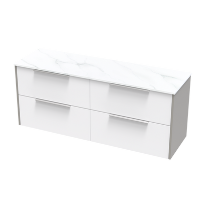 Nikau Pro Arctic 1500 Double Bowl Double Drawer Two Tone Wall Vanity