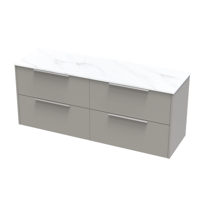 Nikau Pro Arctic 1500 Double Bowl Double Drawer Wall Vanity