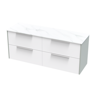 Nikau Pro Arctic 1500 Double Bowl Double Drawer Two Tone Wall Vanity