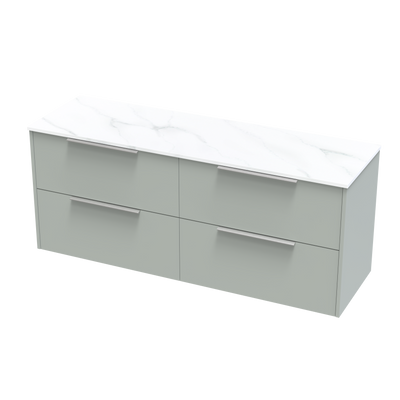 Nikau Pro Arctic 1500 Double Bowl Double Drawer Wall Vanity
