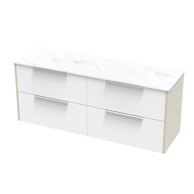 Nikau Pro Arctic 1500 Double Bowl Double Drawer Two Tone Wall Vanity