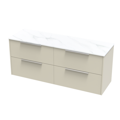 Nikau Pro Arctic 1500 Double Bowl Double Drawer Wall Vanity