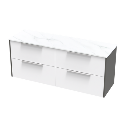 Nikau Pro Arctic 1500 Double Bowl Double Drawer Two Tone Wall Vanity