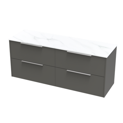 Nikau Pro Arctic 1500 Double Bowl Double Drawer Wall Vanity