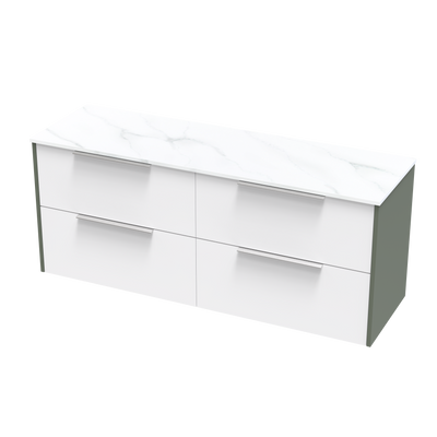 Nikau Pro Arctic 1500 Double Bowl Double Drawer Two Tone Wall Vanity