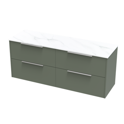 Nikau Pro Arctic 1500 Double Bowl Double Drawer Wall Vanity
