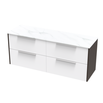 Nikau Pro Arctic 1500 Double Bowl Double Drawer Two Tone Wall Vanity