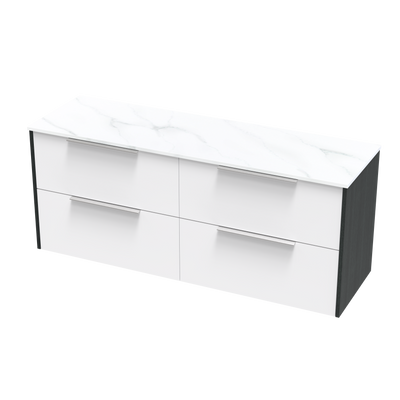 Nikau Pro Arctic 1500 Double Bowl Double Drawer Two Tone Wall Vanity