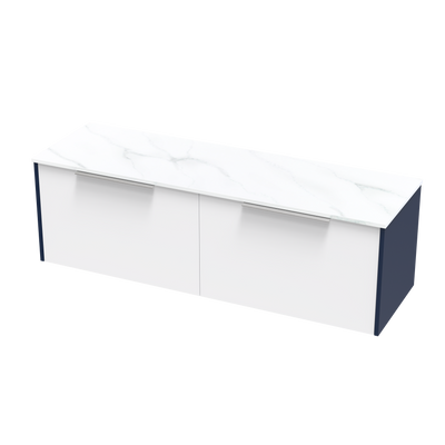 Nikau Pro Arctic 1500 Double Bowl Single Drawer Two Tone Wall Vanity