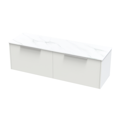 Nikau Pro Arctic 1500 Double Bowl Single Drawer Wall Vanity
