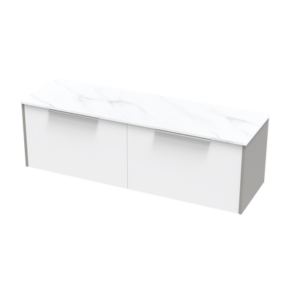 Nikau Pro Arctic 1500 Double Bowl Single Drawer Two Tone Wall Vanity