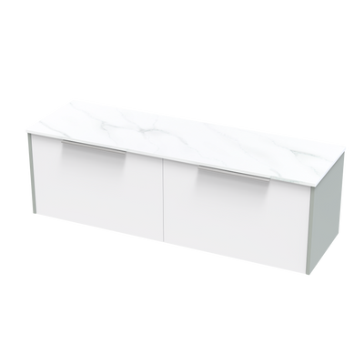 Nikau Pro Arctic 1500 Double Bowl Single Drawer Two Tone Wall Vanity