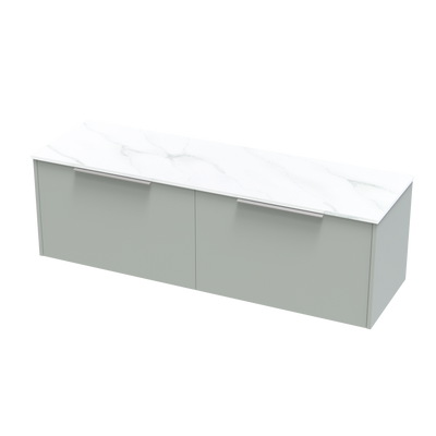 Nikau Pro Arctic 1500 Double Bowl Single Drawer Wall Vanity