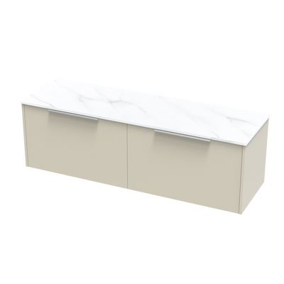 Nikau Pro Arctic 1500 Double Bowl Single Drawer Wall Vanity