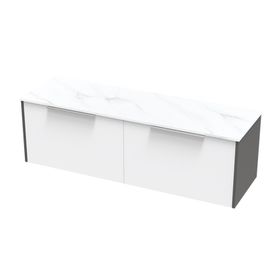 Nikau Pro Arctic 1500 Double Bowl Single Drawer Two Tone Wall Vanity