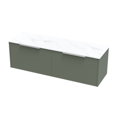 Nikau Pro Arctic 1500 Double Bowl Single Drawer Wall Vanity