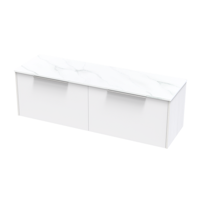 Nikau Pro Arctic 1500 Double Bowl Single Drawer Two Tone Wall Vanity