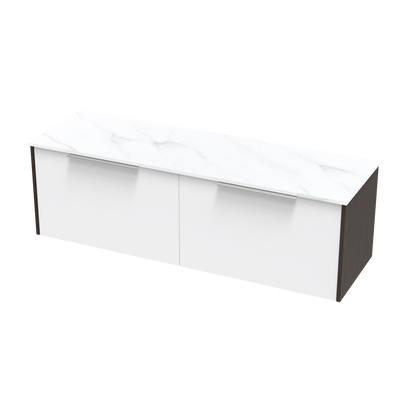 Nikau Pro Arctic 1500 Double Bowl Single Drawer Two Tone Wall Vanity