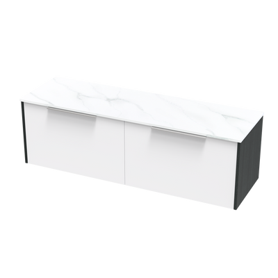 Nikau Pro Arctic 1500 Double Bowl Single Drawer Two Tone Wall Vanity