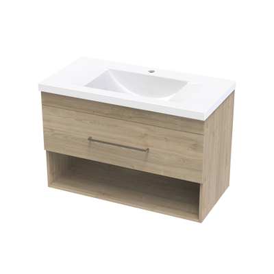 Norfolk Drawer Open Shelf 900mm Wall Hung Vanity