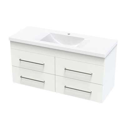 Cashmere Norfolk 1200 4 Drawer Wall Vanity