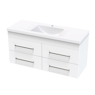 Cashmere Norfolk 1200 4 Drawer Wall Vanity