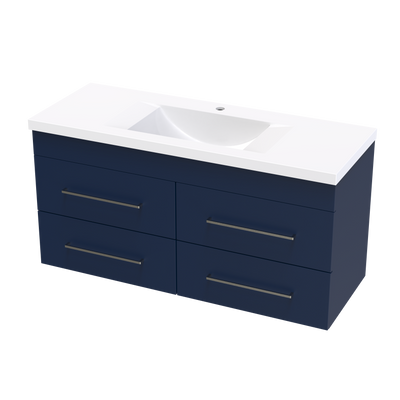 Cashmere Norfolk 1200 4 Drawer Wall Vanity